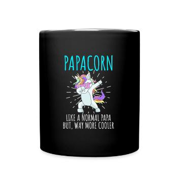 Papacorn cool dad and dad - Full Colour Mug - black - Front