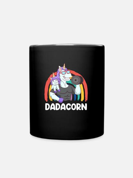 Papa Tochter werdender Papa Bodybuilder Dadacorn - Tasse einfarbig - Schwarz