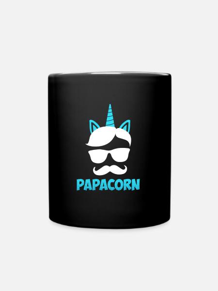 Papacorn Papa - Tasse einfarbig - Schwarz