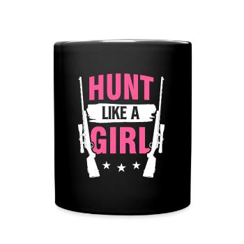 Chasser comme une fille Chasser - Mug uni - noir - Devant