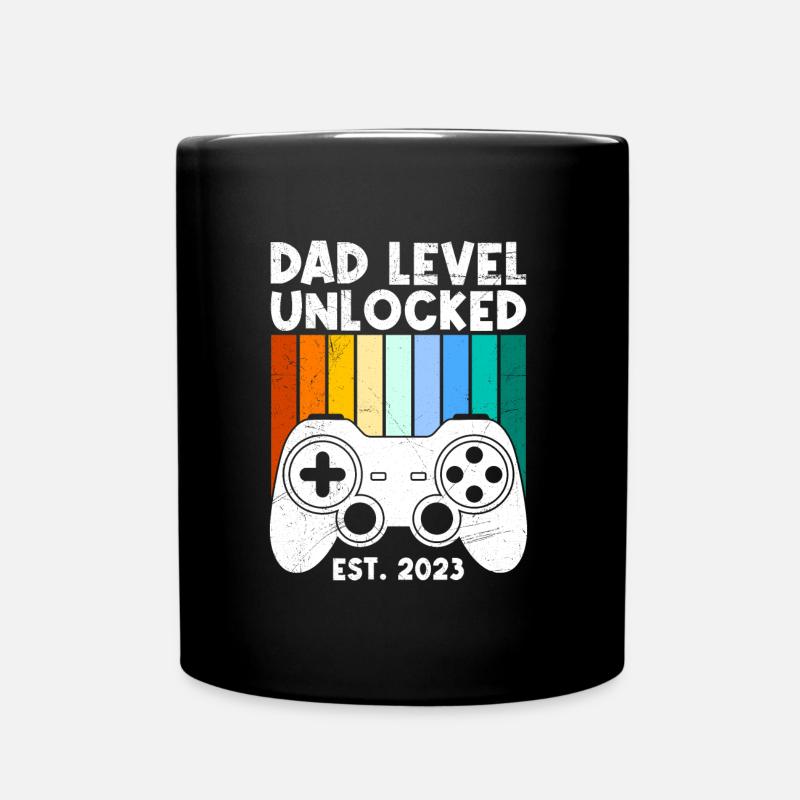 Dad Level unlocked werdender Vater 2023 - Tasse einfarbig - Schwarz