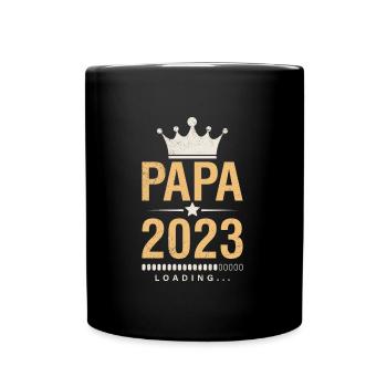 Papa 2023 loading werdender Papa 2023 - Tasse einfarbig - Schwarz - Vorne