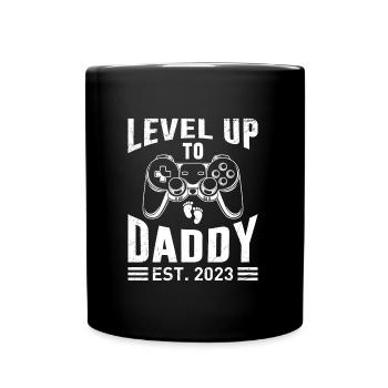 Level up to Daddy 2023 Dad-to-be - Full Colour Mug - black - Front