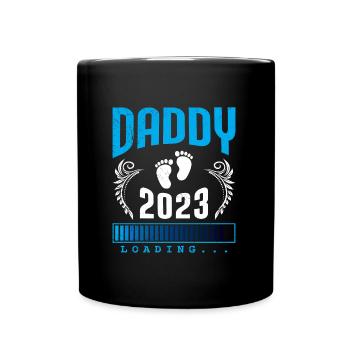 Daddy 2023 loading Werdender Papa Ladebalken - Tasse einfarbig - Schwarz - Vorne