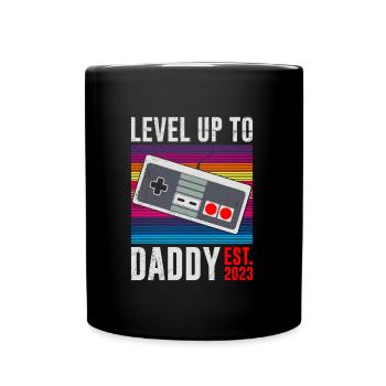 Level up to Daddy 2023 Dad-to-be - Full Colour Mug - black - Front