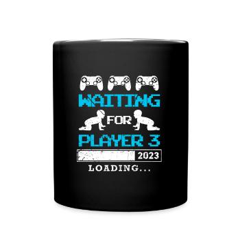 Waiting for Player 3 Expectant Father Baby Birth - Full Colour Mug - black - Front