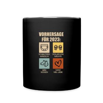 Werdende Eltern 2023 Vorhersage 2023 - Tasse einfarbig - Schwarz - Vorne