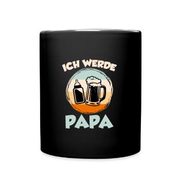 Ich werde Papa werdender Vater - Tasse einfarbig - Schwarz - Vorne