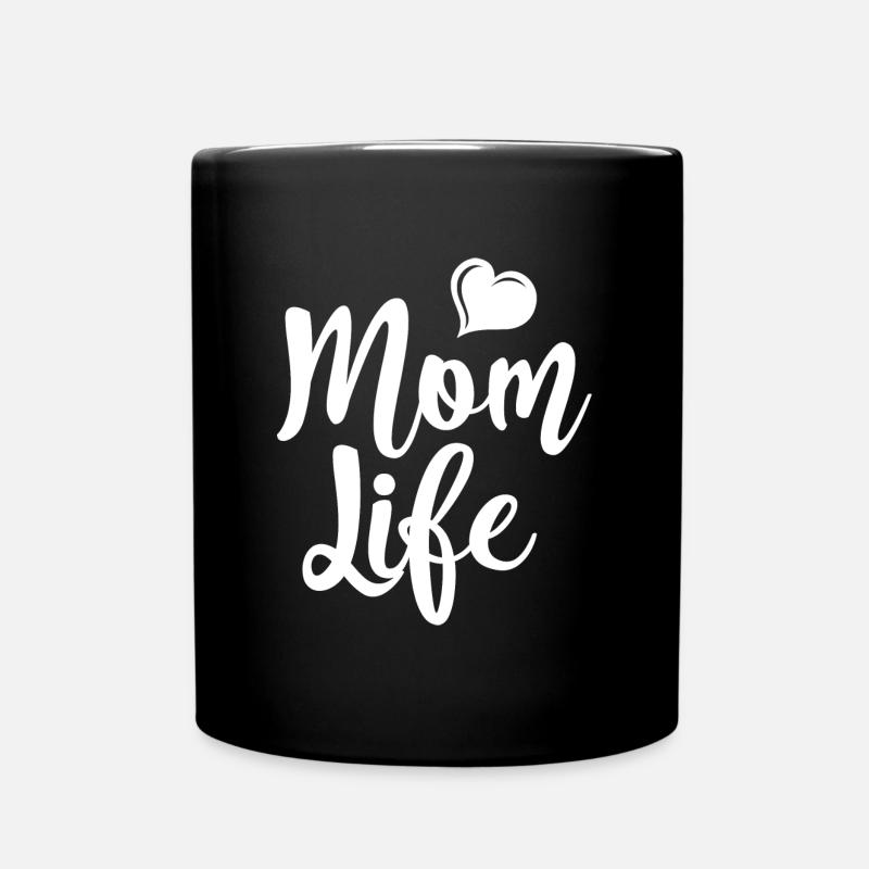MOM LIFE <3 - Tasse einfarbig - Schwarz