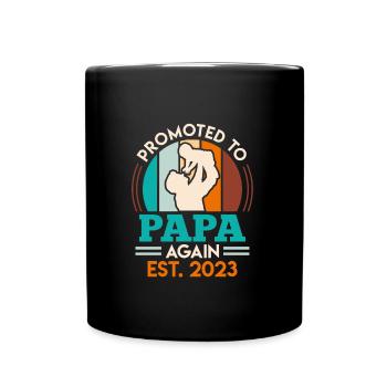 Zweites Kind 2023 Zweifacher Papa 2 Kinder Vater - Tasse einfarbig - Schwarz - Vorne