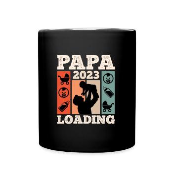 Papa 2023 loading werdender Papa 2023 - Tasse einfarbig - Schwarz - Vorne
