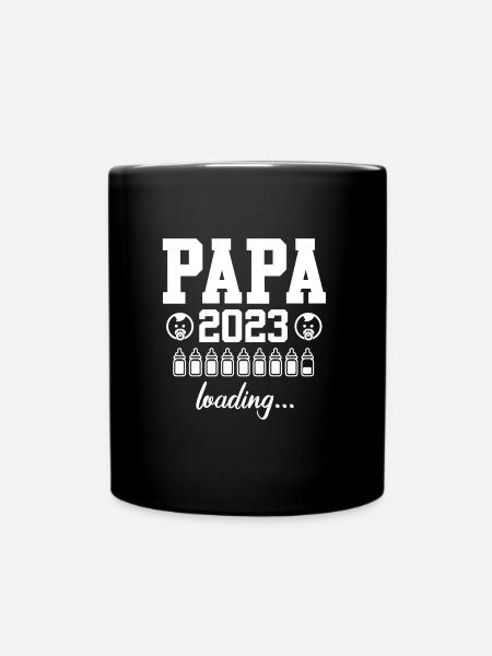 Papa 2023 loading werdender Papa Vater 2023 - Tasse einfarbig - Schwarz