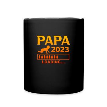 Papa 2023 laoding Papa-à-être - Mug uni - noir - Devant