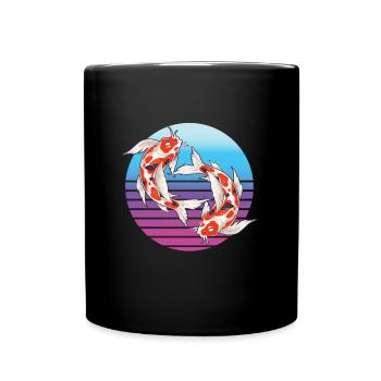 Koi Karpfen Koi Teich - Tasse einfarbig - Schwarz - Vorne