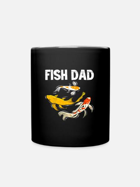 Fisch Papa Koi Karpfen Koi Teich - Tasse einfarbig - Schwarz