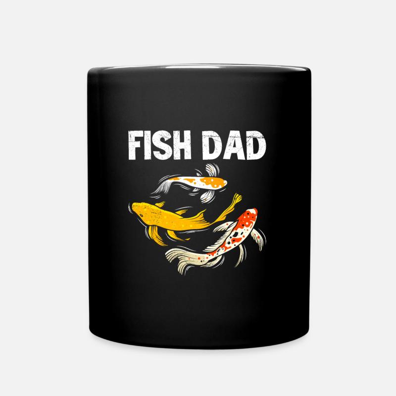 Fisch Papa Koi Karpfen Koi Teich - Tasse einfarbig - Schwarz