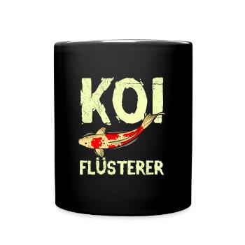 Koi Flüsterer Gartenteich Koi - Tasse einfarbig - Schwarz - Vorne