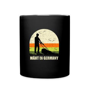 Mäht in Germany Rasenmäher Garten - Tasse einfarbig - Schwarz - Vorne