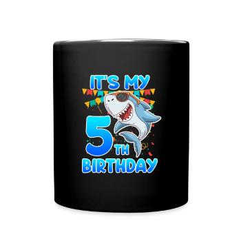 5 Jahre Junge 5. Geburtstag Sohn Neffe - Tasse einfarbig - Schwarz - Vorne