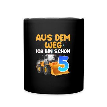 Aus dem Weg ich bin 5 Jahre 5. Geburtstag - Tasse einfarbig - Schwarz - Vorne