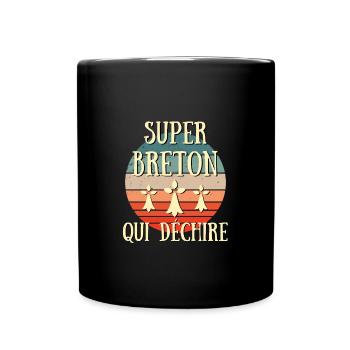 breton qui dechire humour bretagne homme cadeau - Mug uni - noir - Devant