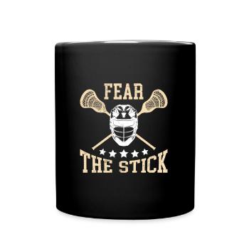 Fear the Lacrosse Stick Lacrosse - Full Colour Mug - black - Front