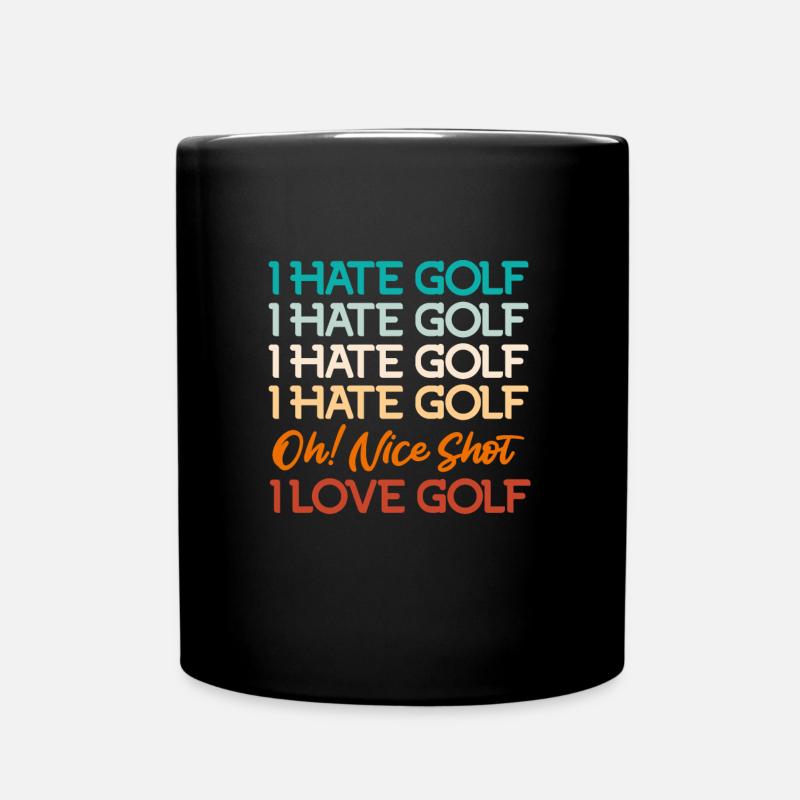 Golf Liebe und Golf Hass Golfspieler Golfer - Tasse einfarbig - Schwarz