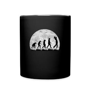 Golf Mond Golfer Golfspieler - Tasse einfarbig - Schwarz - Vorne
