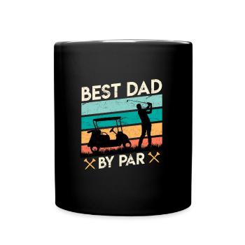 Golfer Papa Best Dad by Par Golfspieler Golf - Full Colour Mug - black - Front