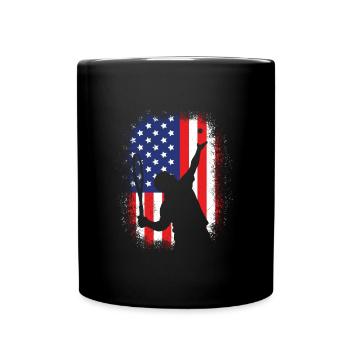 USA Tennis Servir le tennis - Mug uni - noir - Devant