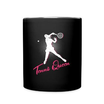 Tennis Königin Tennisspielerin Tennis Damen - Tasse einfarbig - Schwarz - Vorne