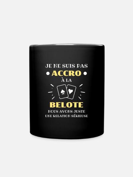 accro belote humour belote homme cadeau drole - Mug uni - noir