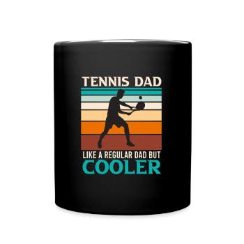 Tennis Spieler Spruch Papa Tennis - Tasse einfarbig - Schwarz - Vorne
