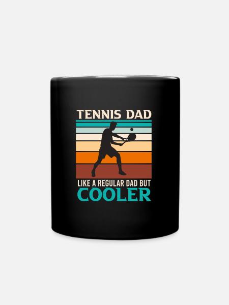 Tennis Spieler Spruch Papa Tennis - Ensfarvet krus - sort