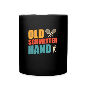 Vieux Schmetterhand Tennis Grand-père Tennis Papa - Mug uni - noir - Devant