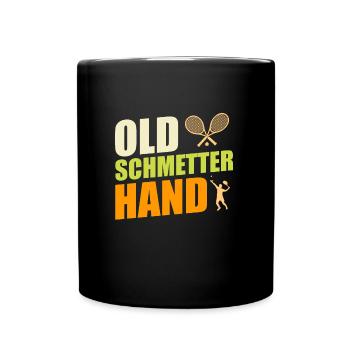 Vieux Schmetterhand Tennis Grand-père Tennis Papa - Mug uni - noir - Devant