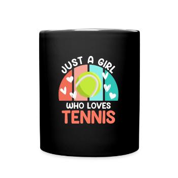 Juste une fille qui aime le tennis - Mug uni - noir - Devant