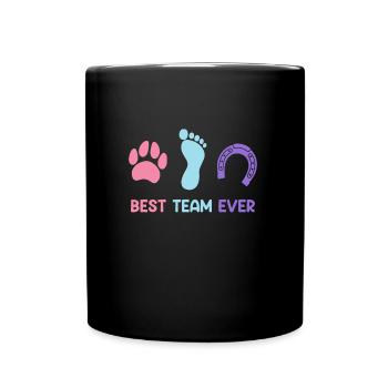Best Team Ever Horse Dog Rider - Full Colour Mug - black - Front