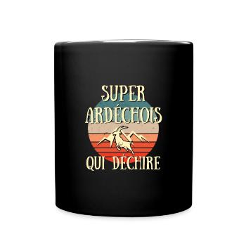 super ardéchois qui déchire humour ardèche homme - Mug uni - noir - Devant