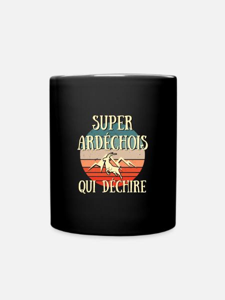 super ardéchois qui déchire humour ardèche homme - Mug uni - noir