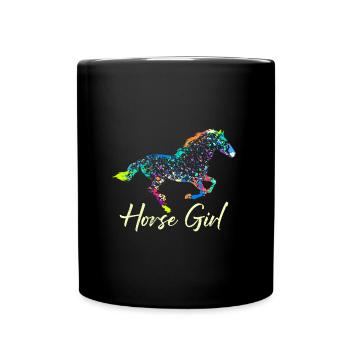 Cheval Fille Cavalier Cheval Fille - Mug uni - noir - Devant