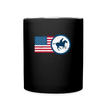 USA Equestrian Horseback Riding USA Rider - Full Colour Mug - black - Front