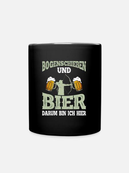 Bogenschießen und Bier Männer - Tasse einfarbig - Schwarz