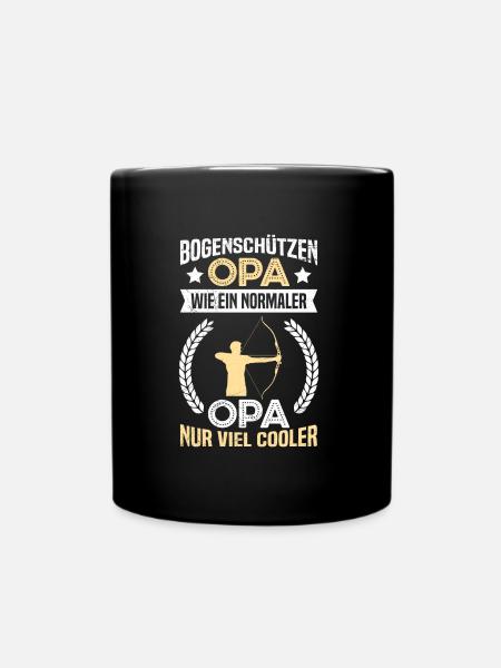 Bogenschützen Opa - Tasse einfarbig - Schwarz