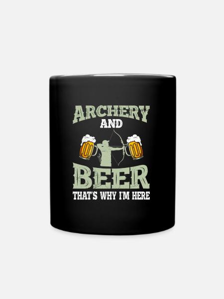 Bogenschießen und Bier Männer - Tasse einfarbig - Schwarz