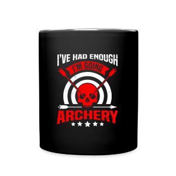 Je vais archer de tir à l’arc - Mug uni - noir - Devant