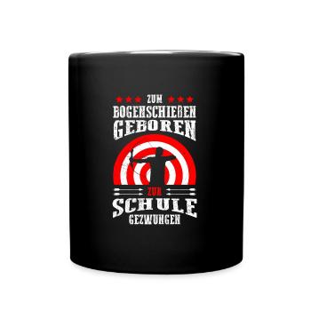 Kinder Bogenschießen Sohn Tochter - Tasse einfarbig - Schwarz - Vorne
