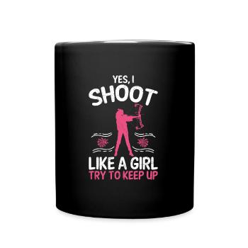 Oui je tire comme une fille archer - Mug uni - noir - Devant