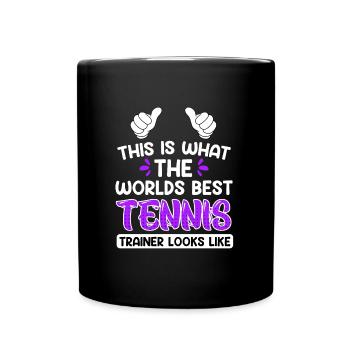 This is what the best tennis coach in the world looks like - Full Colour Mug - black - Front
