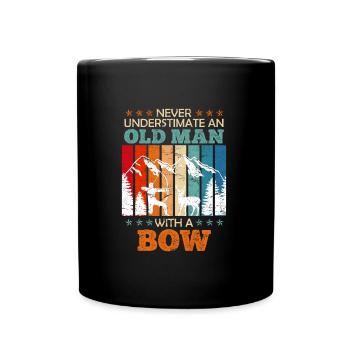 Vieil homme à l’arc Longbow Archer - Mug uni - noir - Devant